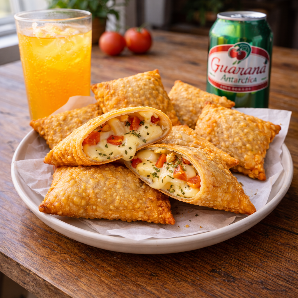 Pastel de queijo, tomate e orégano